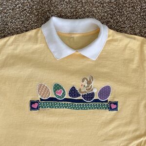 Vintage Spring Easter Bunny Shortsleeve Yellow T-Shirt